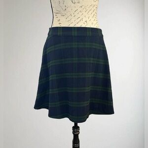 Old Navy Green and Navy Plaid A-Line Skirt
